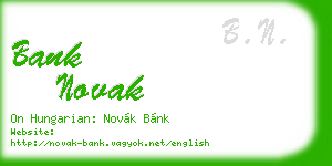 bank novak business card