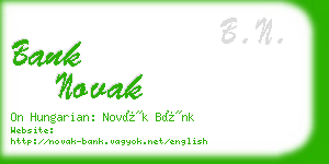 bank novak business card